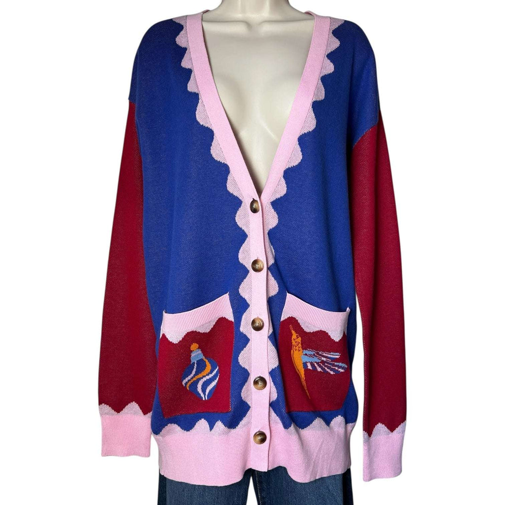 Paolita Mercury Knit Cardigan – Funky Stamp Print, L – pre-loved