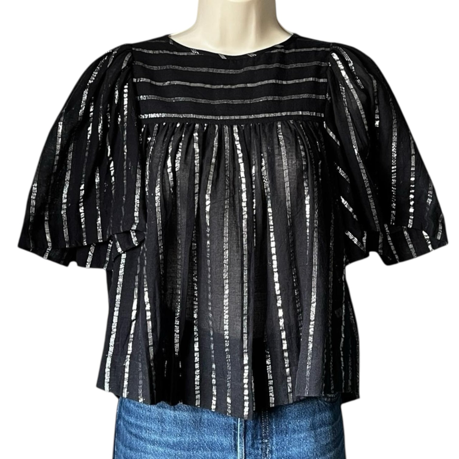 Isabel Marant Metallic Cropped Swing Top – FR34 (UK6) – pre-loved