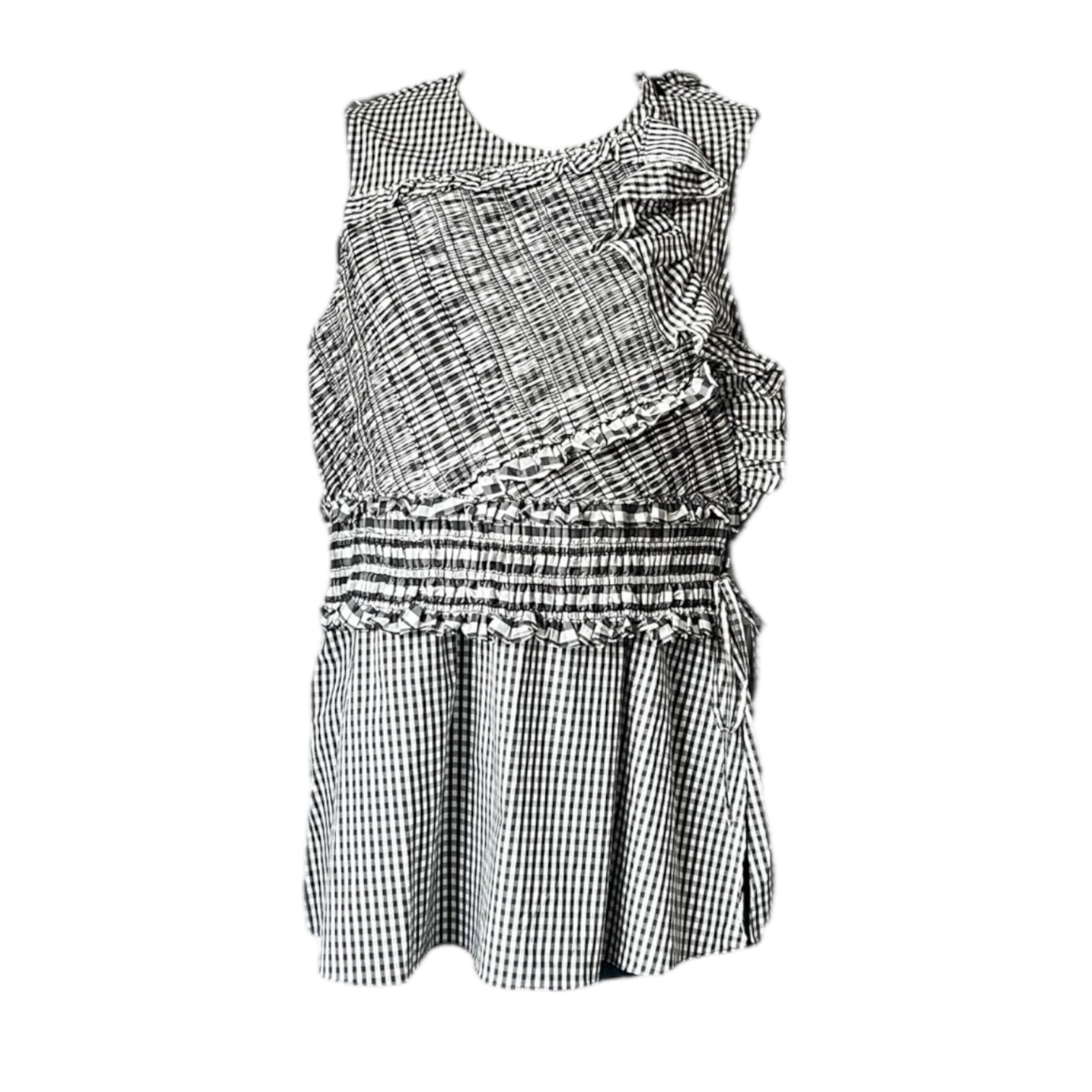 3.1 Phillip Lim Gingham Ruffle Peplum Sleeveless Top – US4 (UK8)