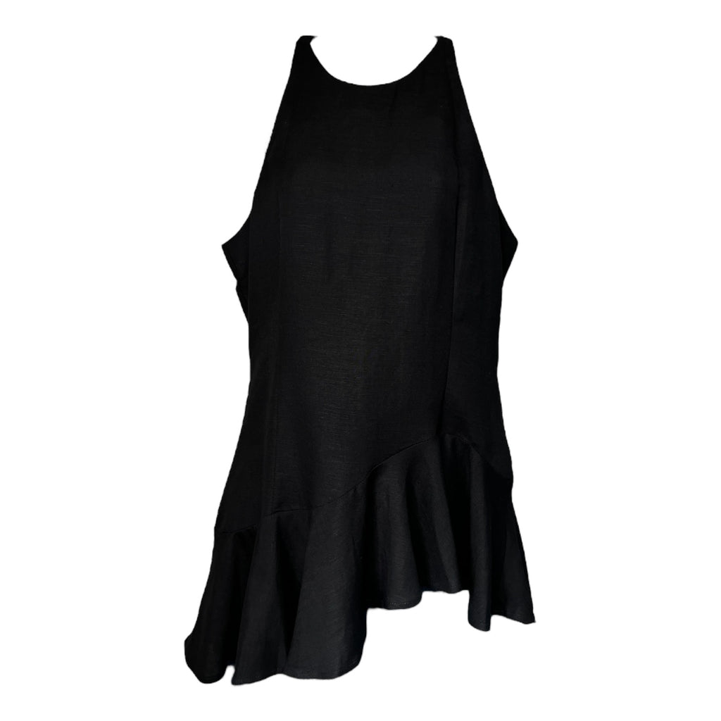 Paper London Linen Asymmetric Peplum Racer Top – UK14