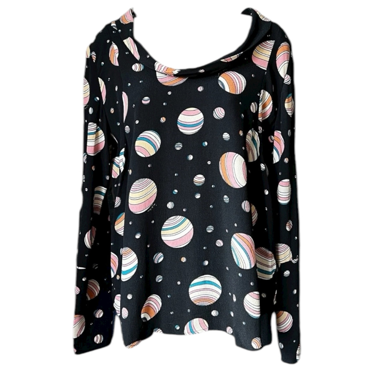See By Chloé Planet Print Blouse – Celestial Long Sleeve Top, UK8 – pre-loved