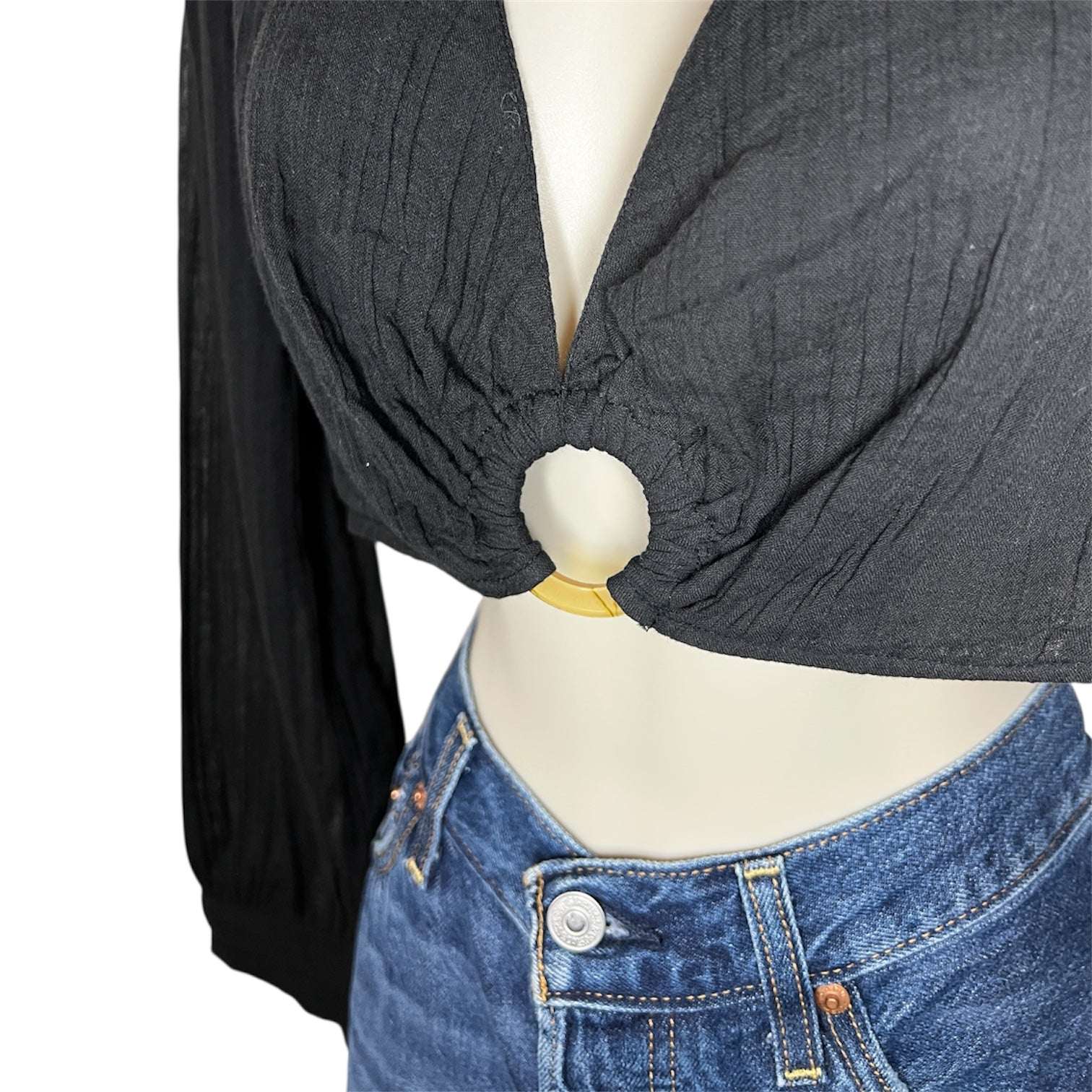 Antik Batik Cotton Muslin Ring Crop Top – M – pre-loved