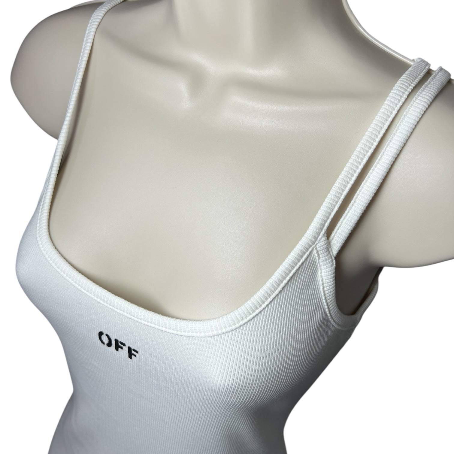 Off-White Ribbed Logo Mini Dress – IT44 (UK12) – pre-loved