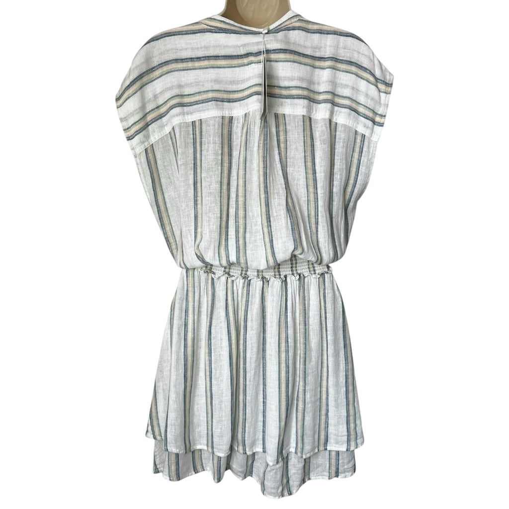 Rails Striped Linen Smocked Tiered Mini Dress – S – pre-loved