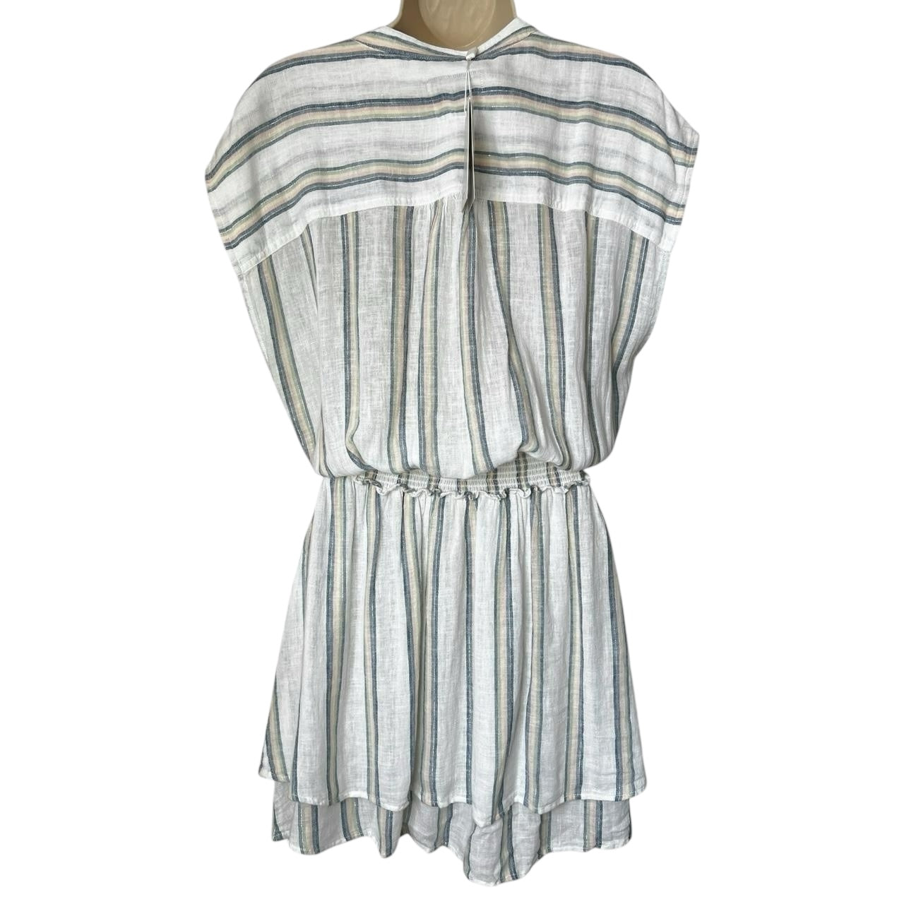 Rails Striped Linen Smocked Tiered Mini Dress – S – pre-loved