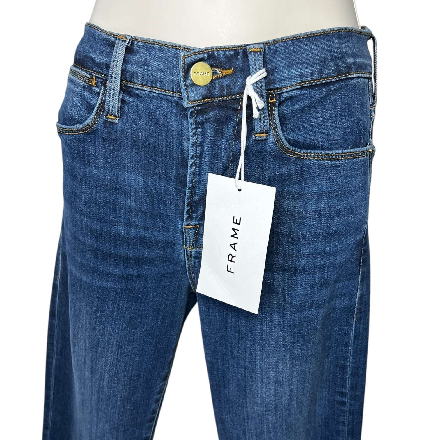 FRAME Le High Straight Jeans in Dublin – Stretch Denim, W25