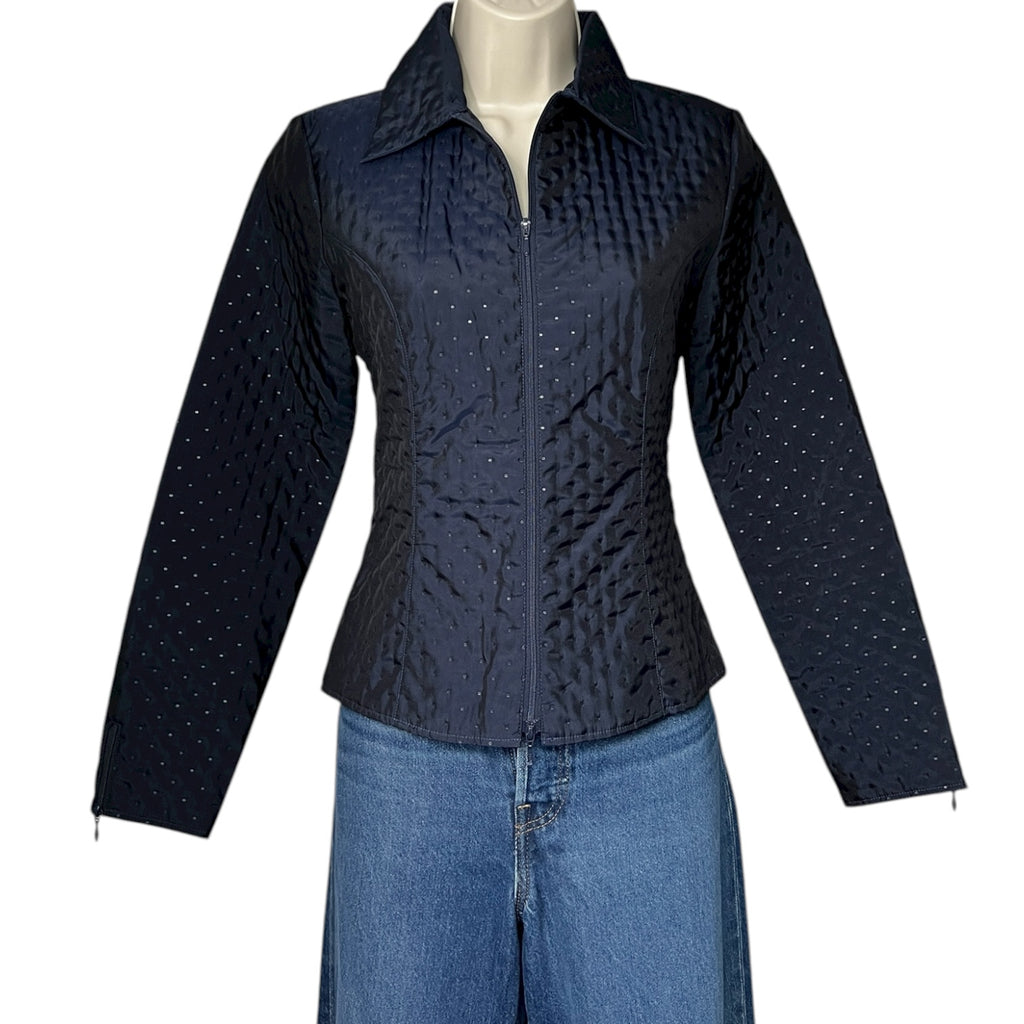 Anne Fontaine Polka Dot Quilted Fitted Lightweight Puffer Jacket – FR36 (UK6) – pre-loved