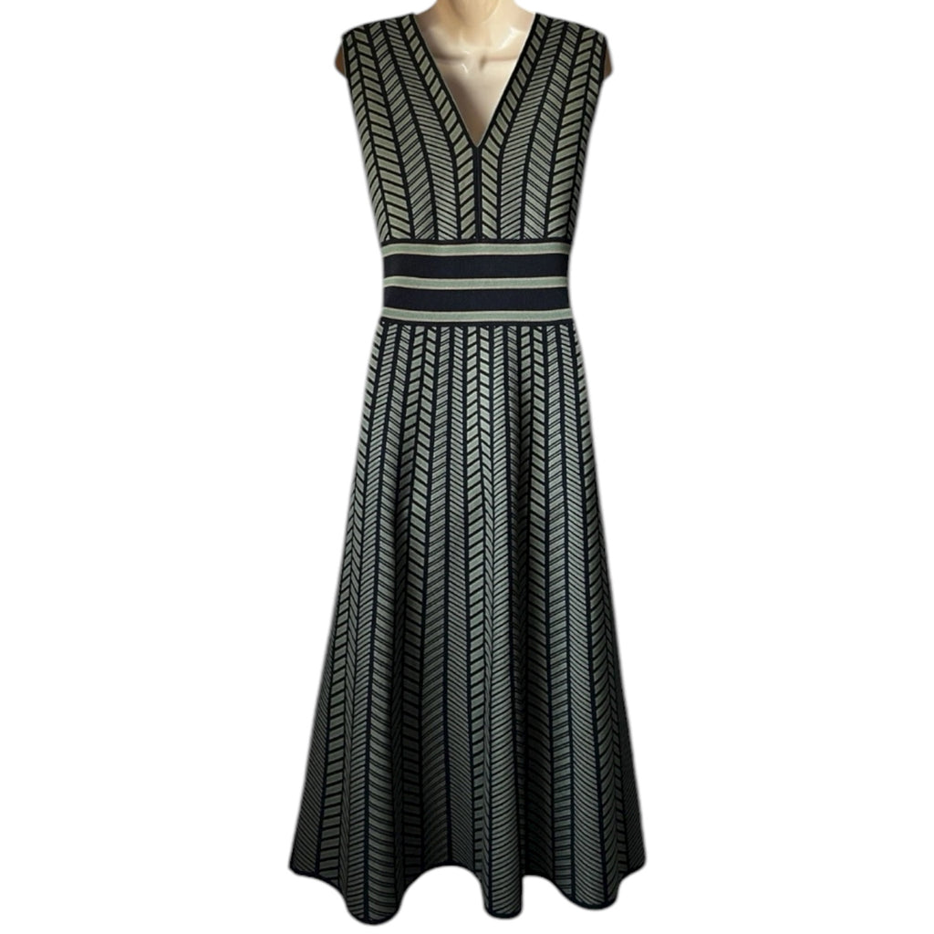 MaxMara Biavo Chevron Knit Midi Dress – M – pre-loved
