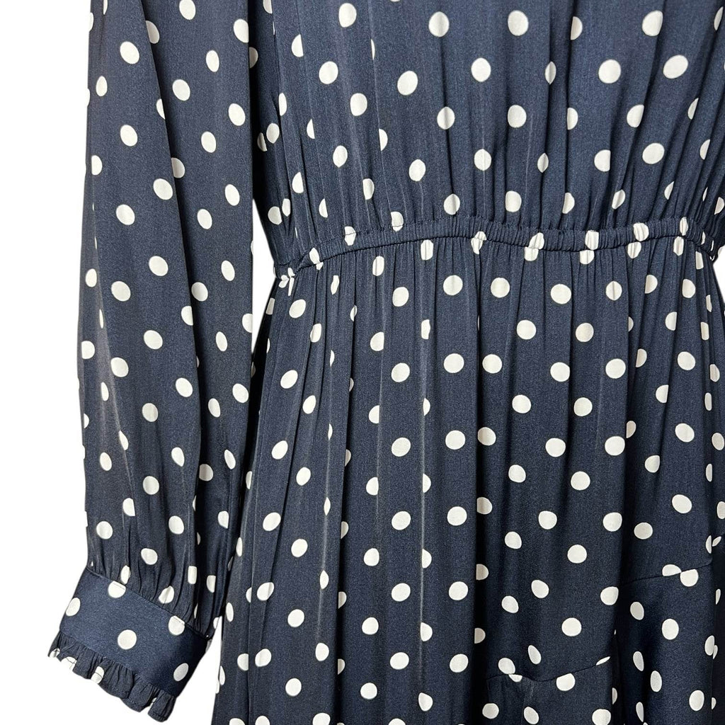 Essentiel Antwerp Polka Dot Ruffle High Neck Tiered Midi Dress – EU36 – pre-loved