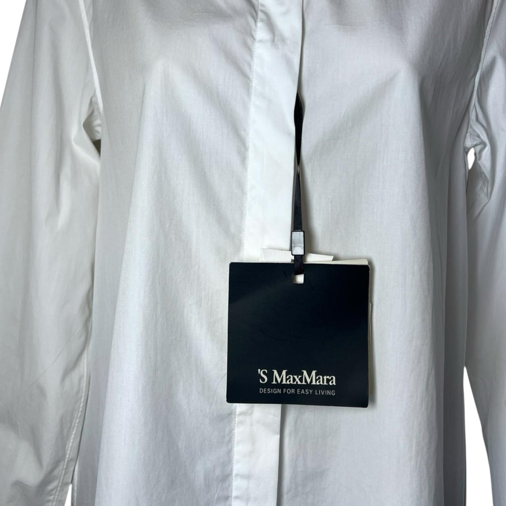 Max Mara Eritrea Cotton Poplin Tunic Button Shirt – UK10