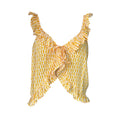 Paloma Blue Silk Ruffle Crop Top – S – pre-loved