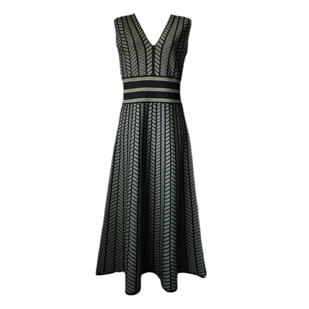 MaxMara Biavo Chevron Knit Midi Dress – M – pre-loved