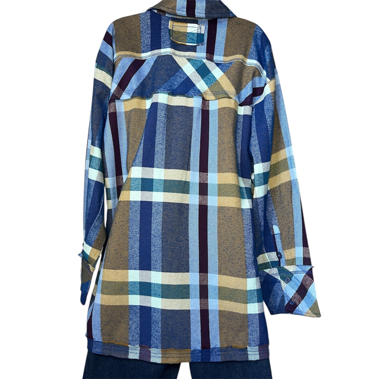 Free People Oversized Plaid Flannel Jacket Shirt – S – pre-loved
