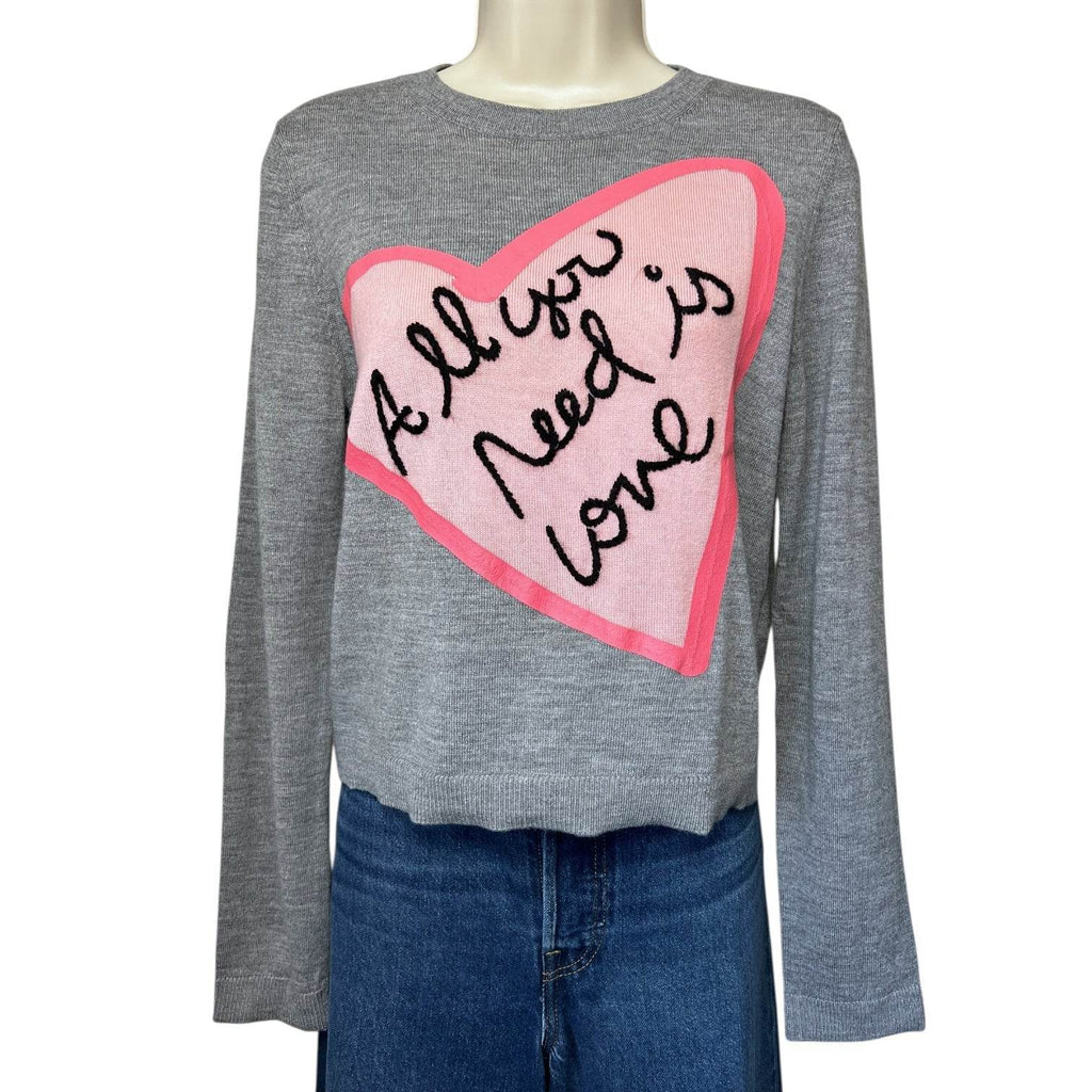 Alice + Olivia x The Beatles Wool Jumper – “All You Need Is Love” Embroidery, L – pre-loved