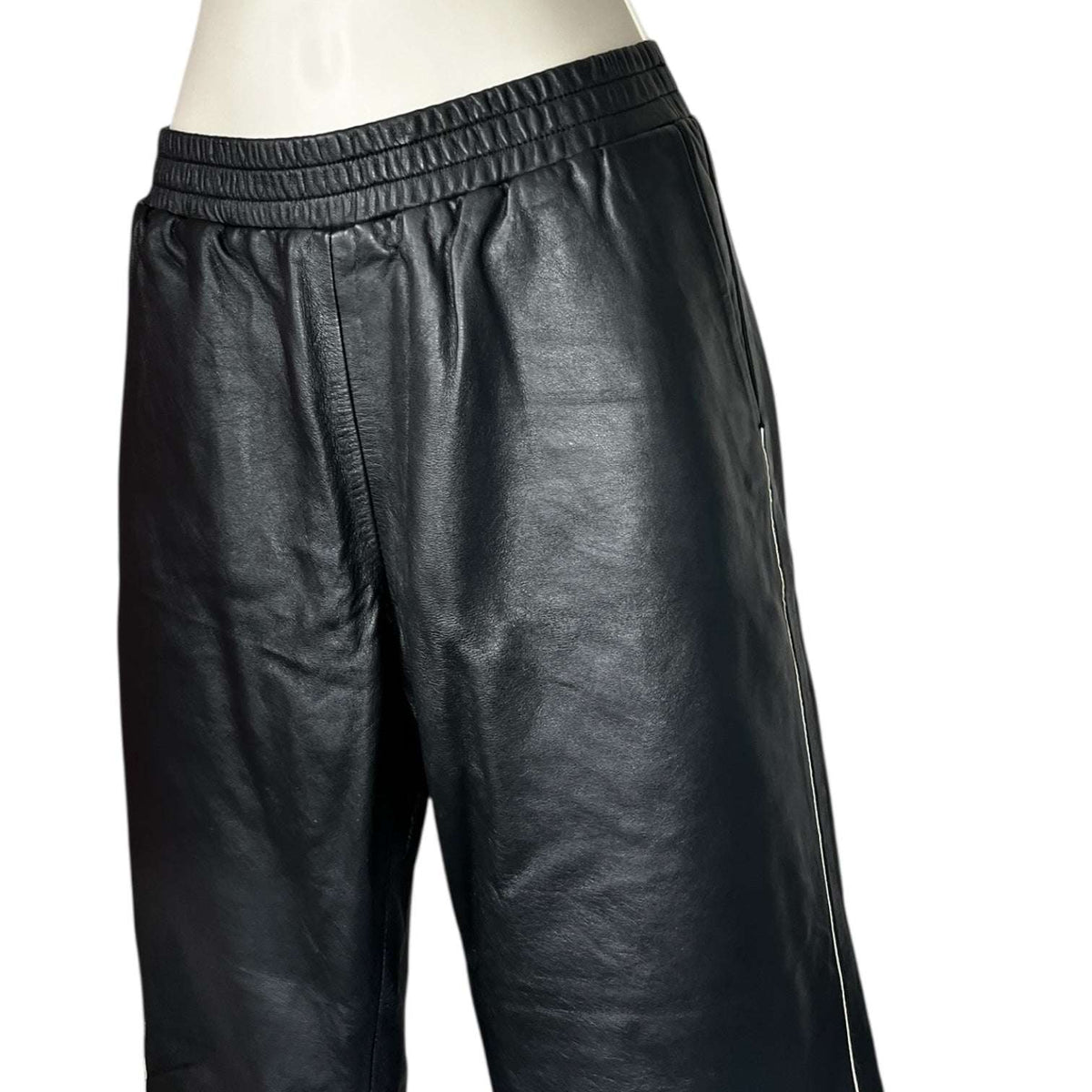 Maje Leather Tuxedo Stripe Jogger Pants – UK8 (Based on Measurements) – pre-loved