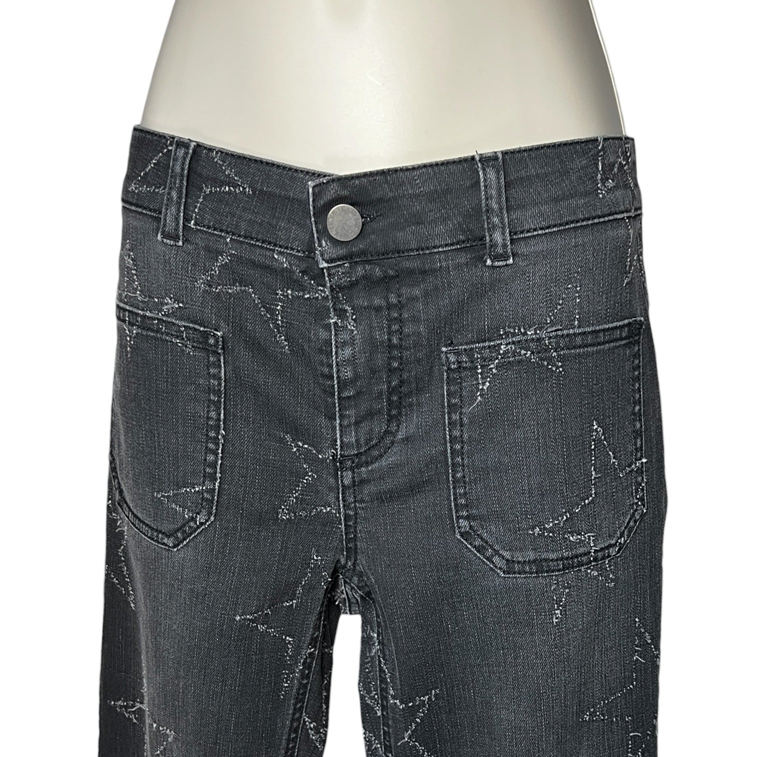 Stella McCartney Faded Black Star Bootcut Crop Jeans – 30 – pre-loved
