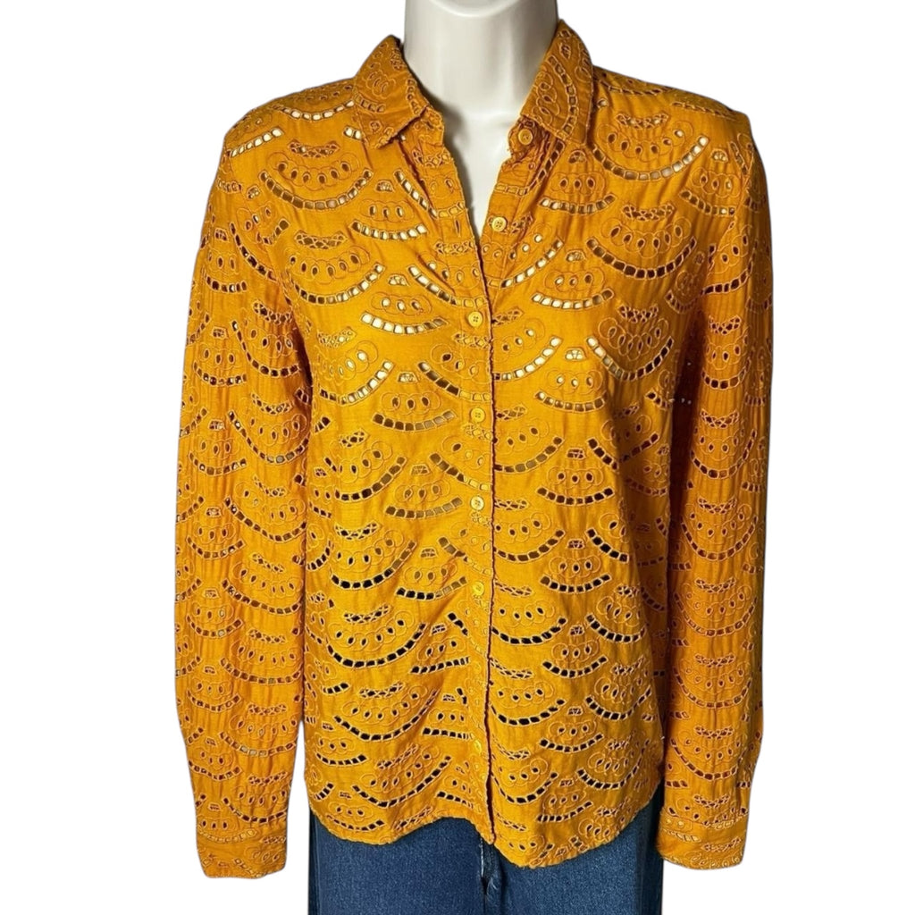 Ba&sh Crochet Embroidered Cotton Shirt – Size 0 (UK6) – pre-loved