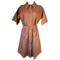 Victoria Beckham Ponti Logo-Embroidered Stretch-Woven Mini Shirt Dress - XS