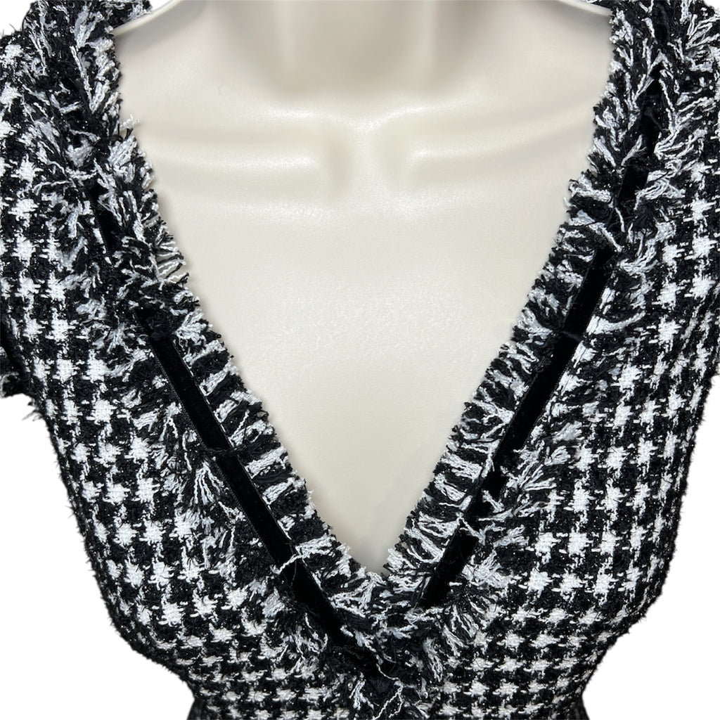 Kate Spade Dashing Beauty Houndstooth Tweed A-Line Dress – US12 – pre-loved