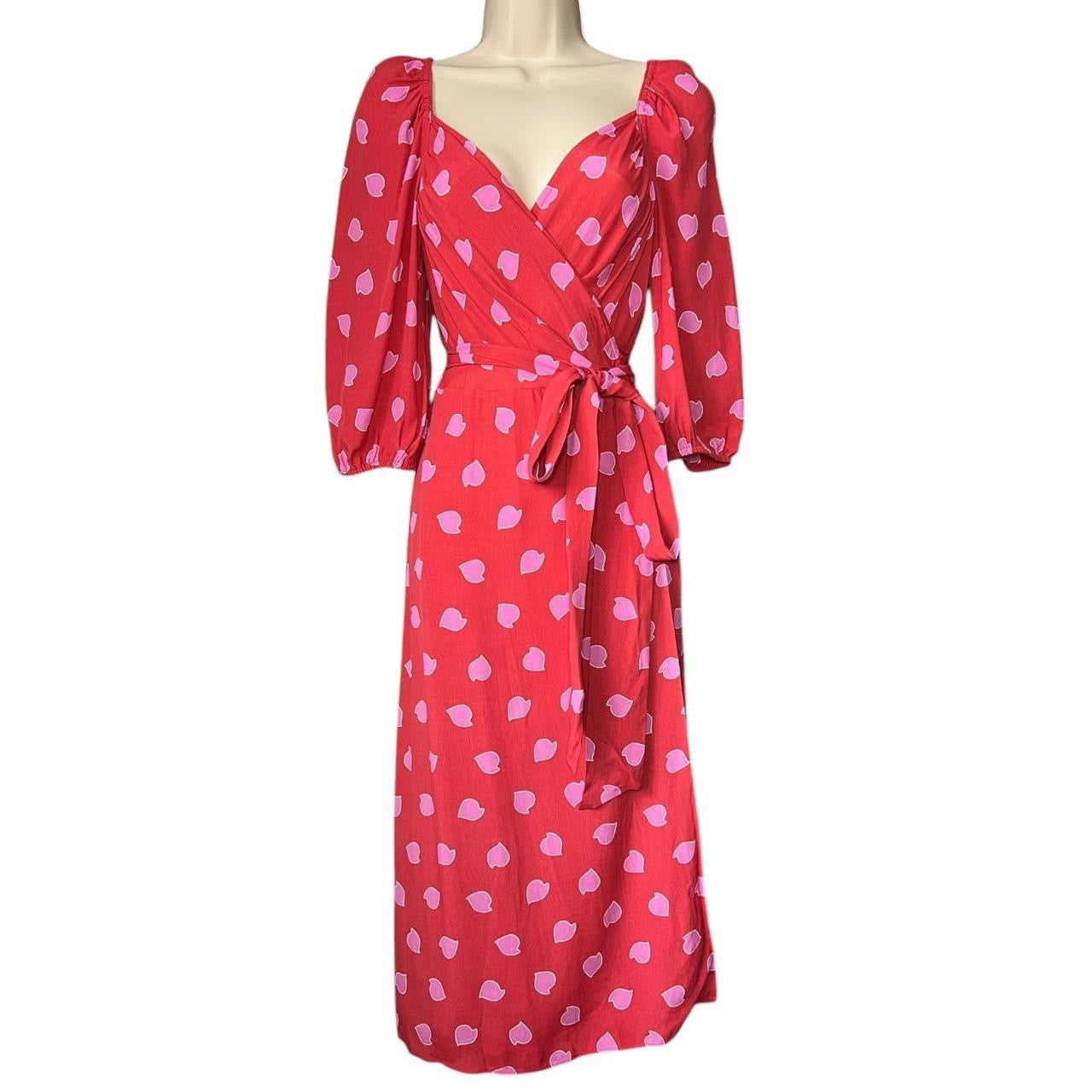 Diane Von Furstenberg Battista Petal Print Wrap Dress – US6 (UK10)