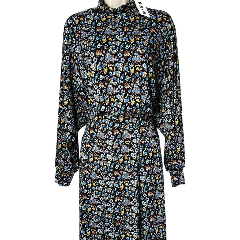 Rixo Marina Stretch Jersey Turtleneck Midi Dress – UK12 / M – pre-loved