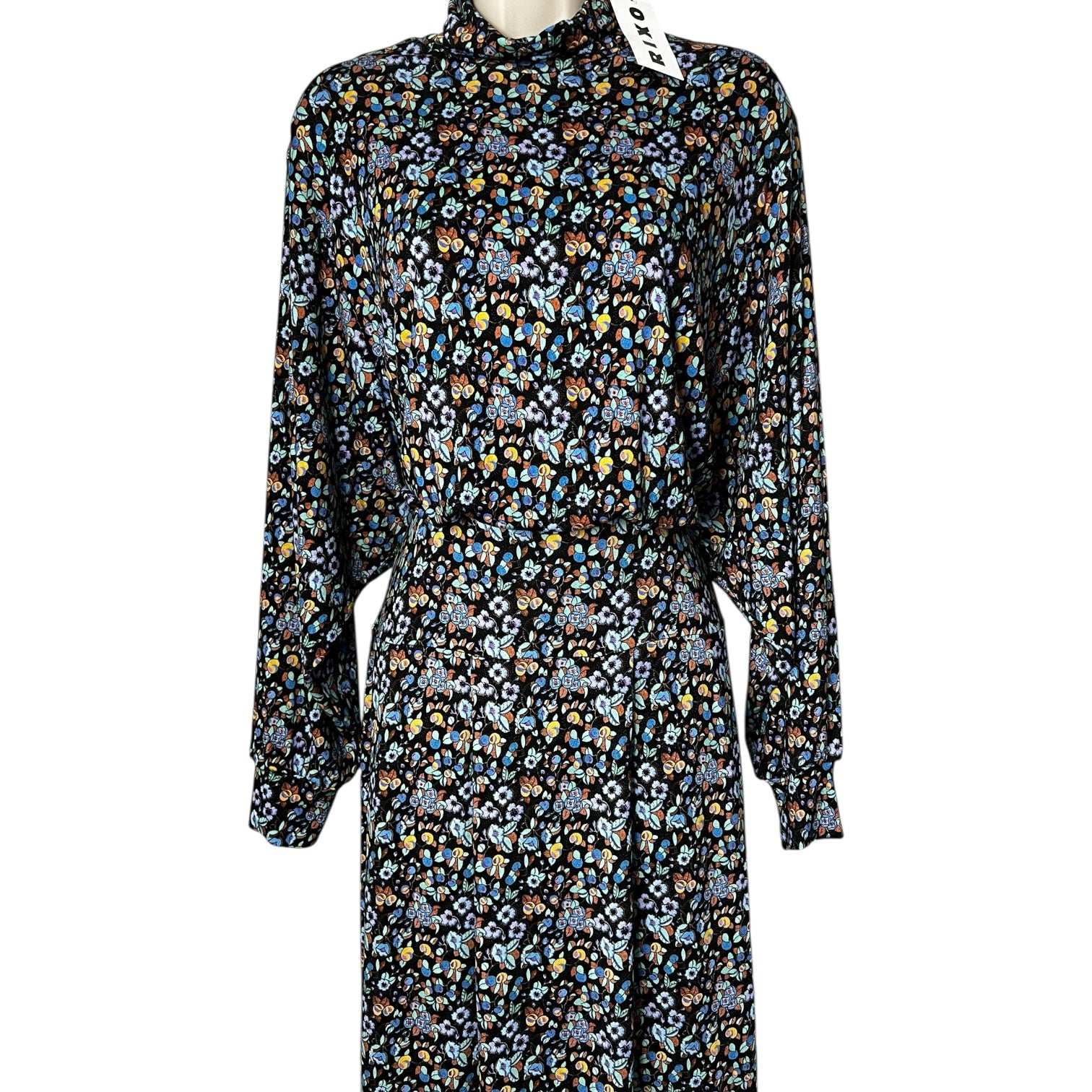 Rixo Marina Stretch Jersey Turtleneck Midi Dress – UK12 / M – pre-loved