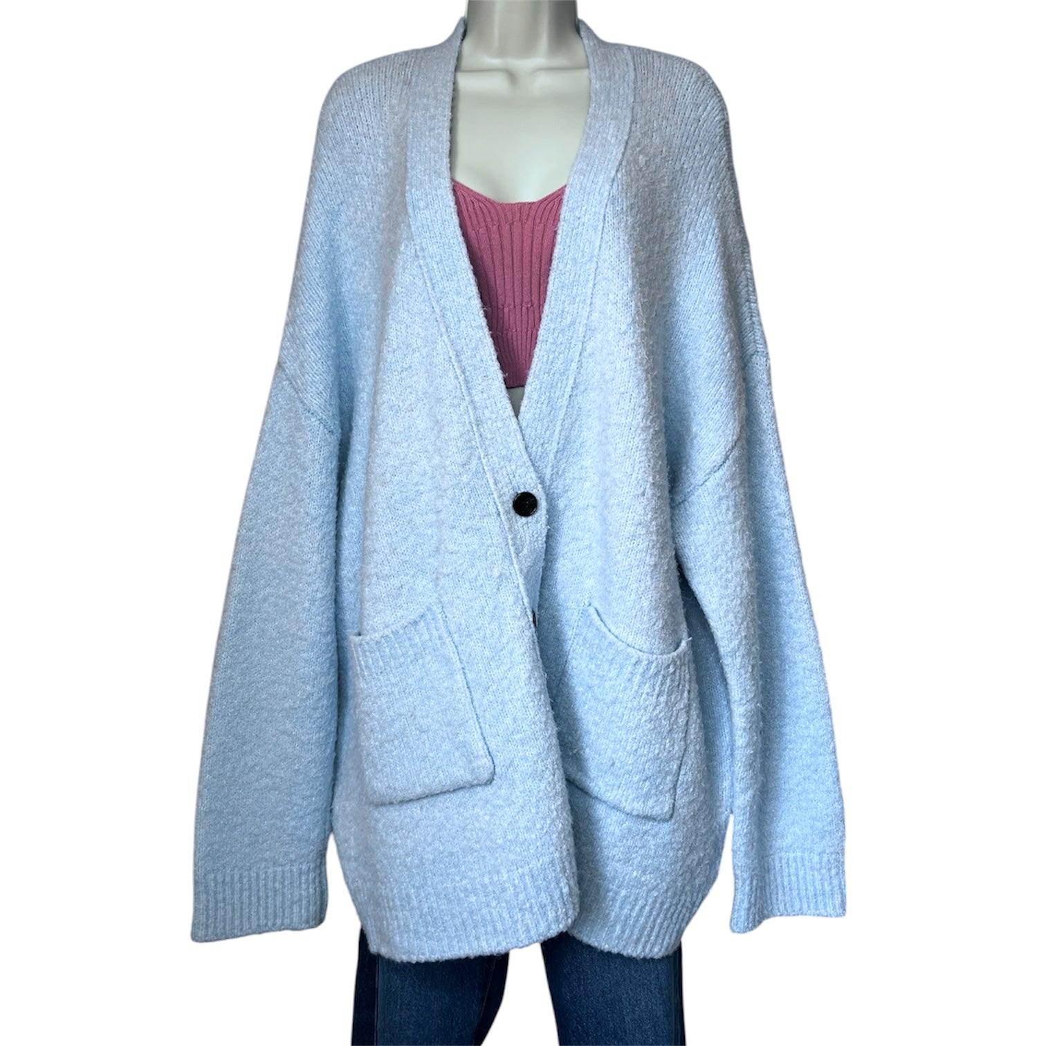 Ann Andelman Oversized Wool & Alpaca Blend V-Neck Cardigan – FR38 – pre-loved
