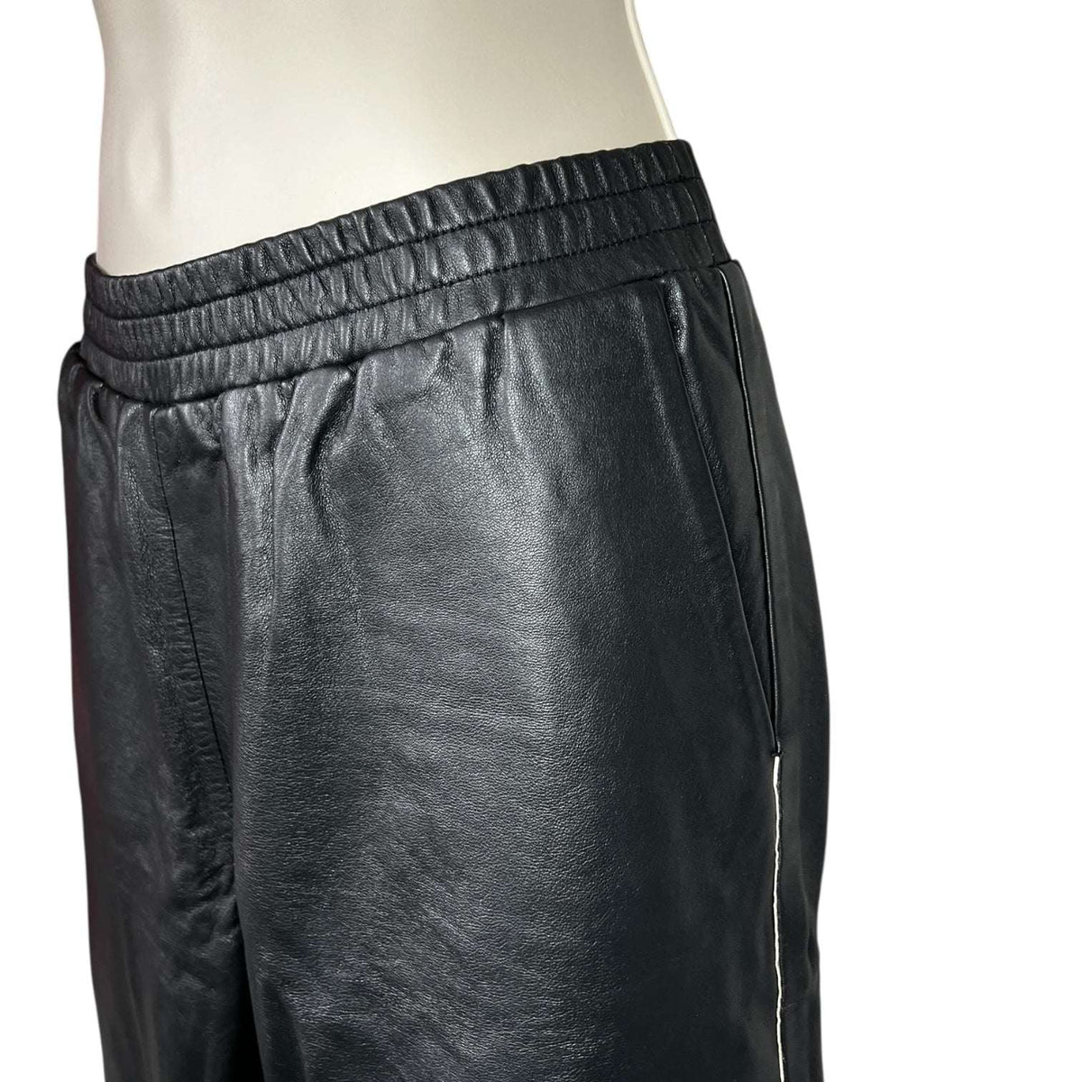 Maje Leather Tuxedo Stripe Jogger Pants – UK8 (Based on Measurements) – pre-loved