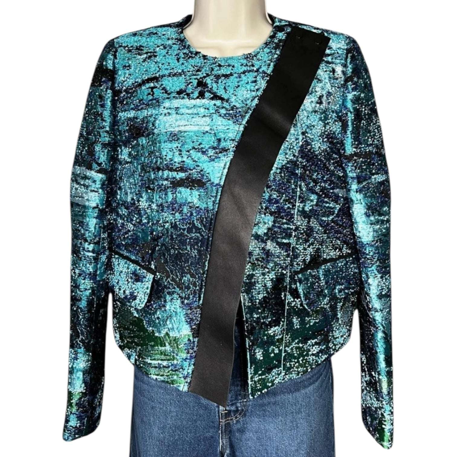 Proenza Schouler Tweed & Leather Cropped Boxy Jacket – US0 – pre-loved