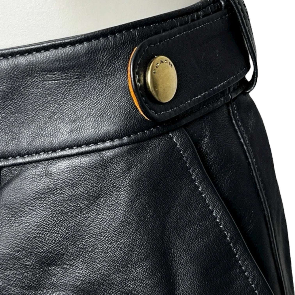 Coach Black Lamb Leather Mini Shorts – US2 (UK6) – pre-loved