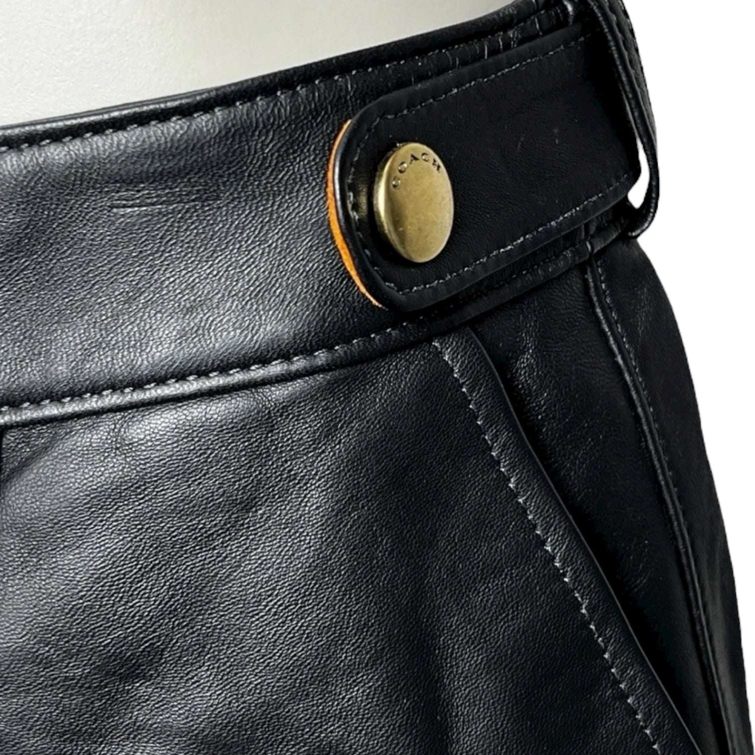 Coach Black Lamb Leather Mini Shorts – US2 (UK6) – pre-loved