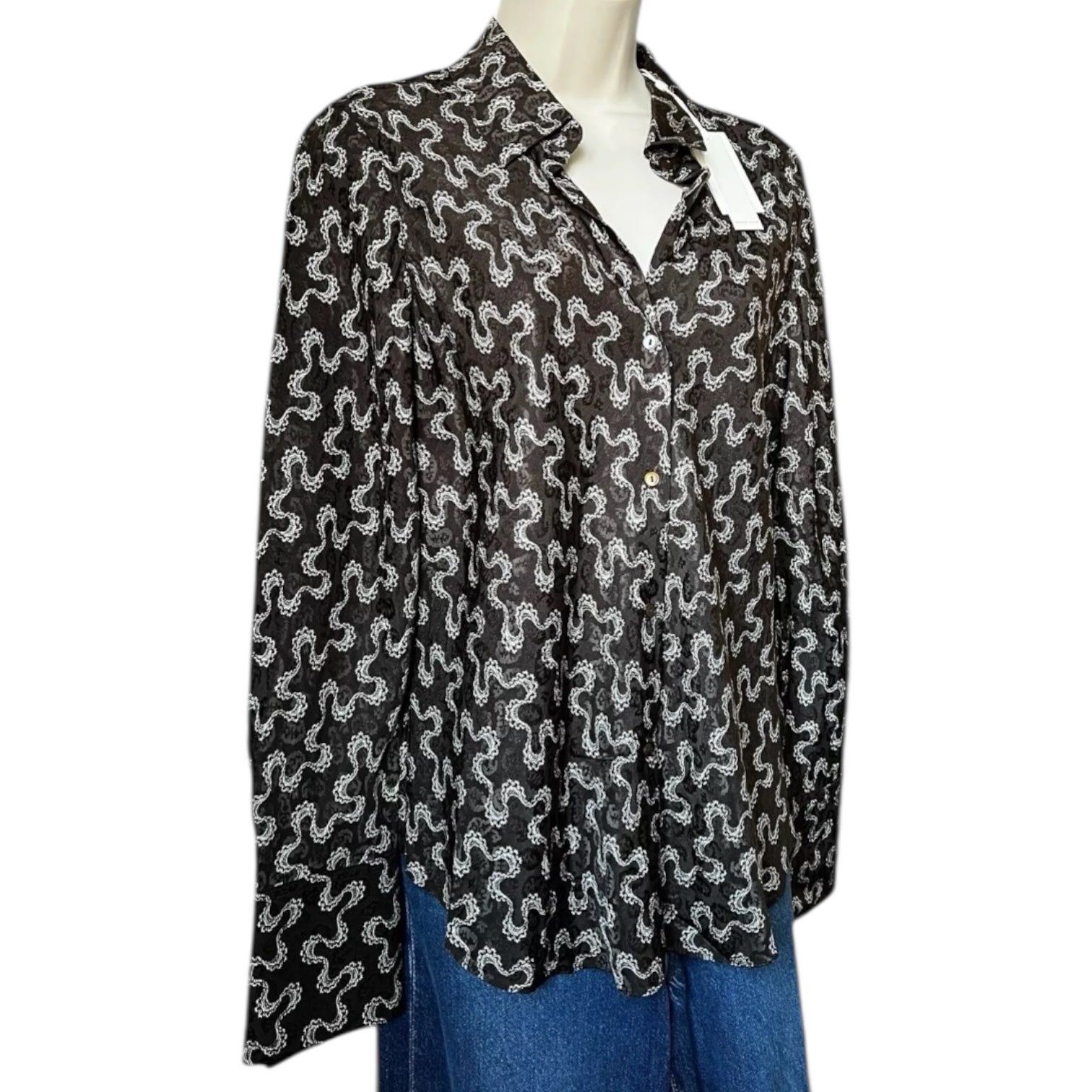 Rebecca Taylor Silk Jacquard Shirt – M