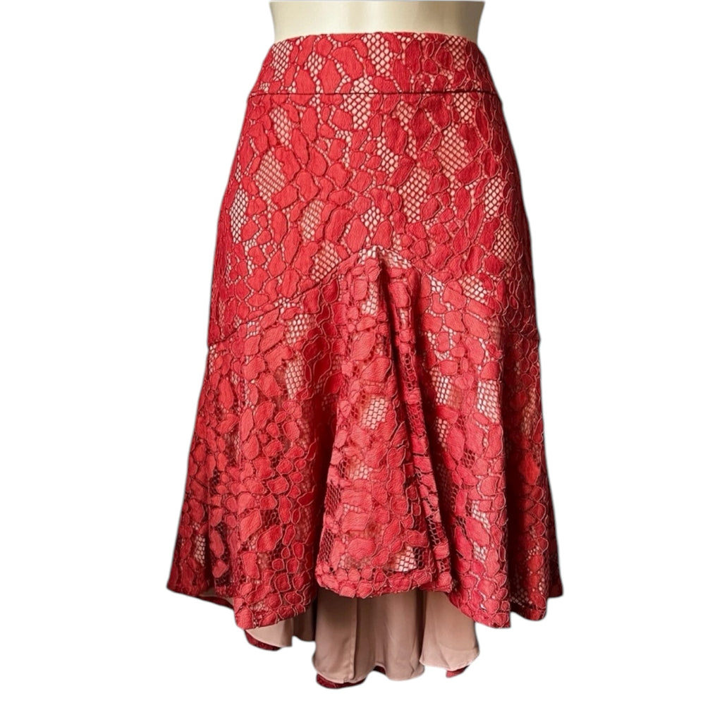 Alexis Asymmetrical Lace Mini Skirt – M – pre-loved