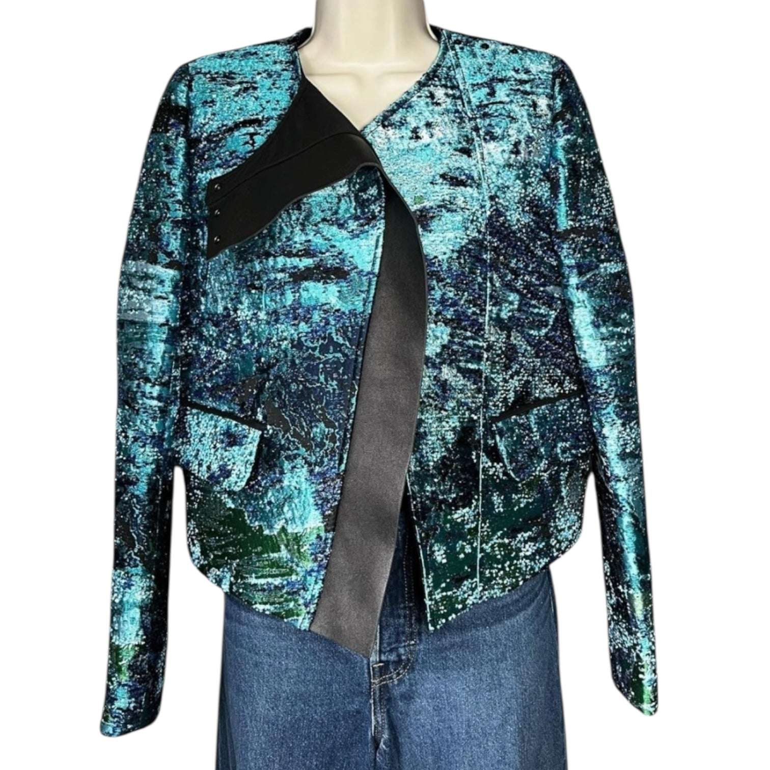 Proenza Schouler Tweed & Leather Cropped Boxy Jacket – US0 – pre-loved