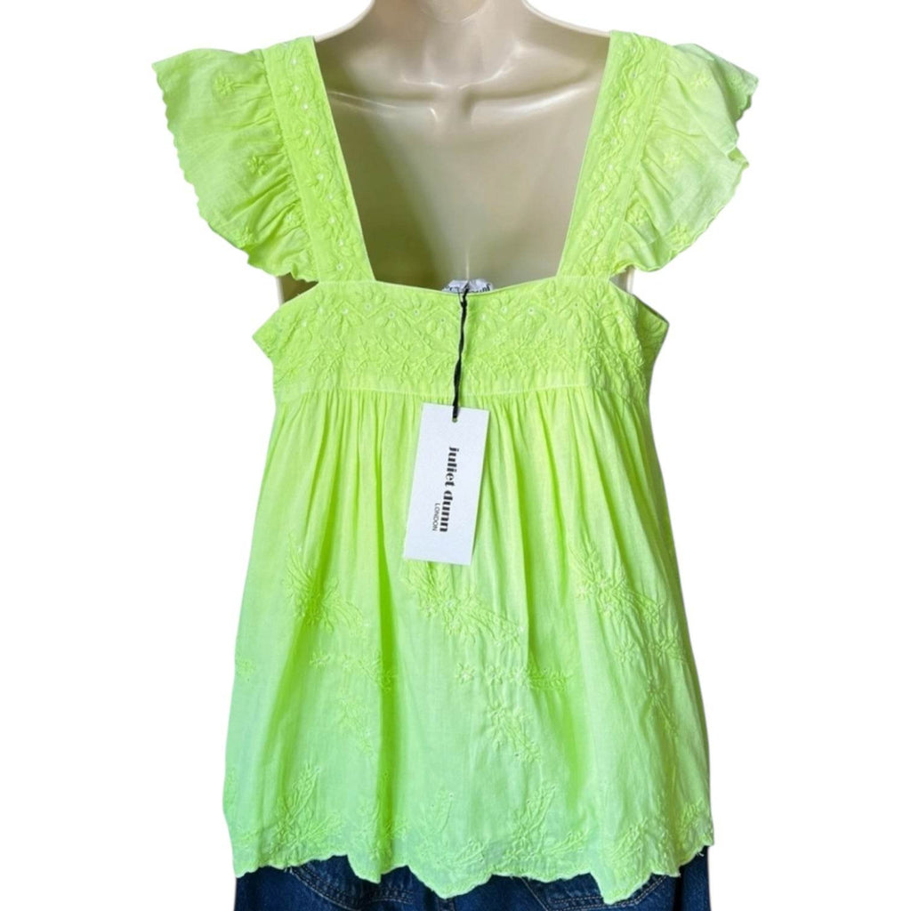 Juliet Dunn Neon Embroidered Babydoll Top – Size 1 (UK8) – pre-loved