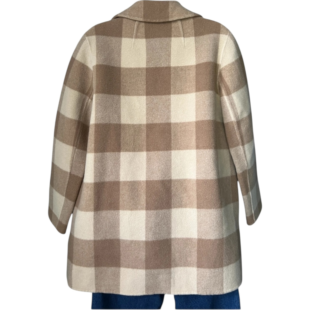 Theory Double-Faced Wool Check Overlay Open Coat – Oversized, P/XS – pre-loved