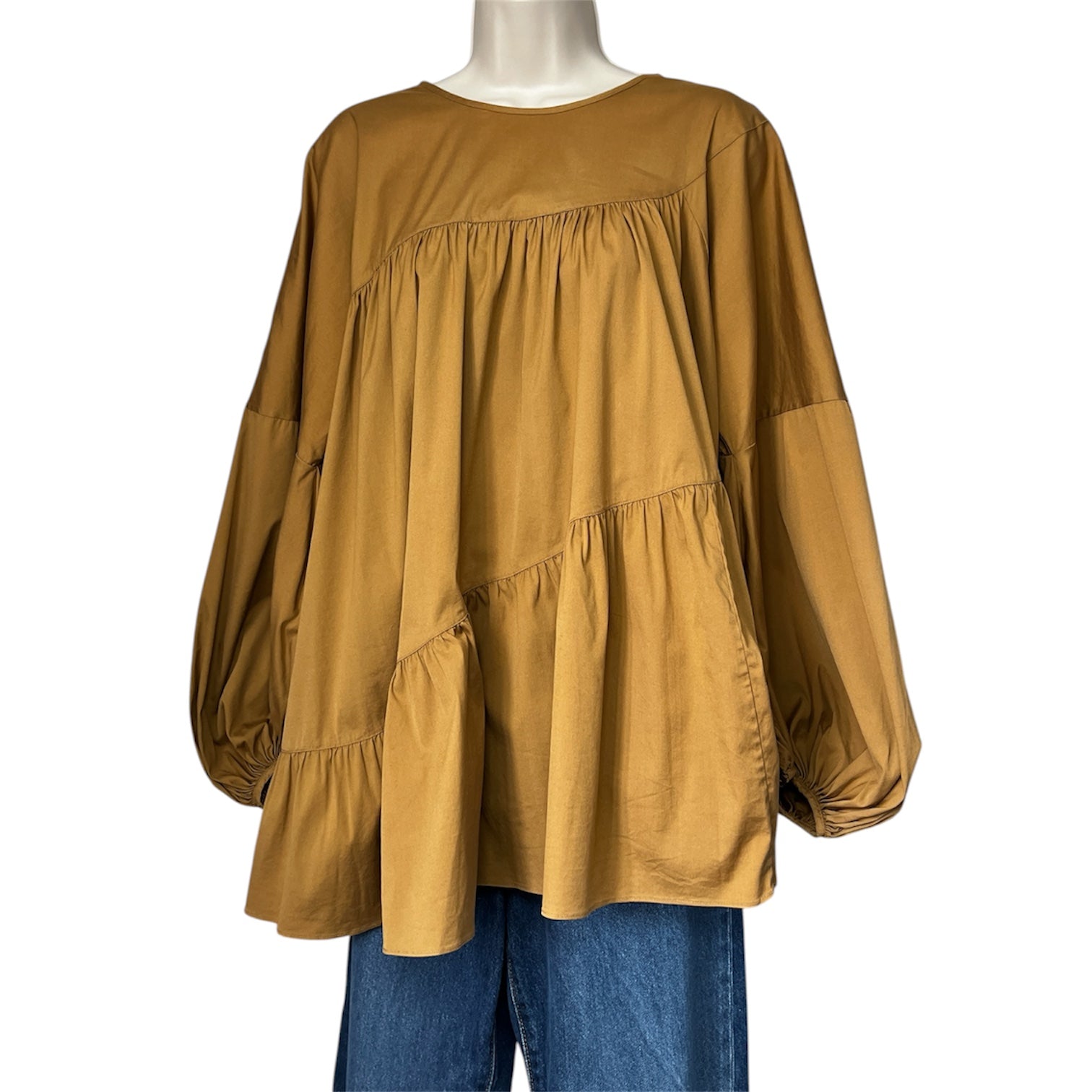 Lee Mathews Tiered Oversized Cotton Shirt - Size 3 (UK12 / US8)