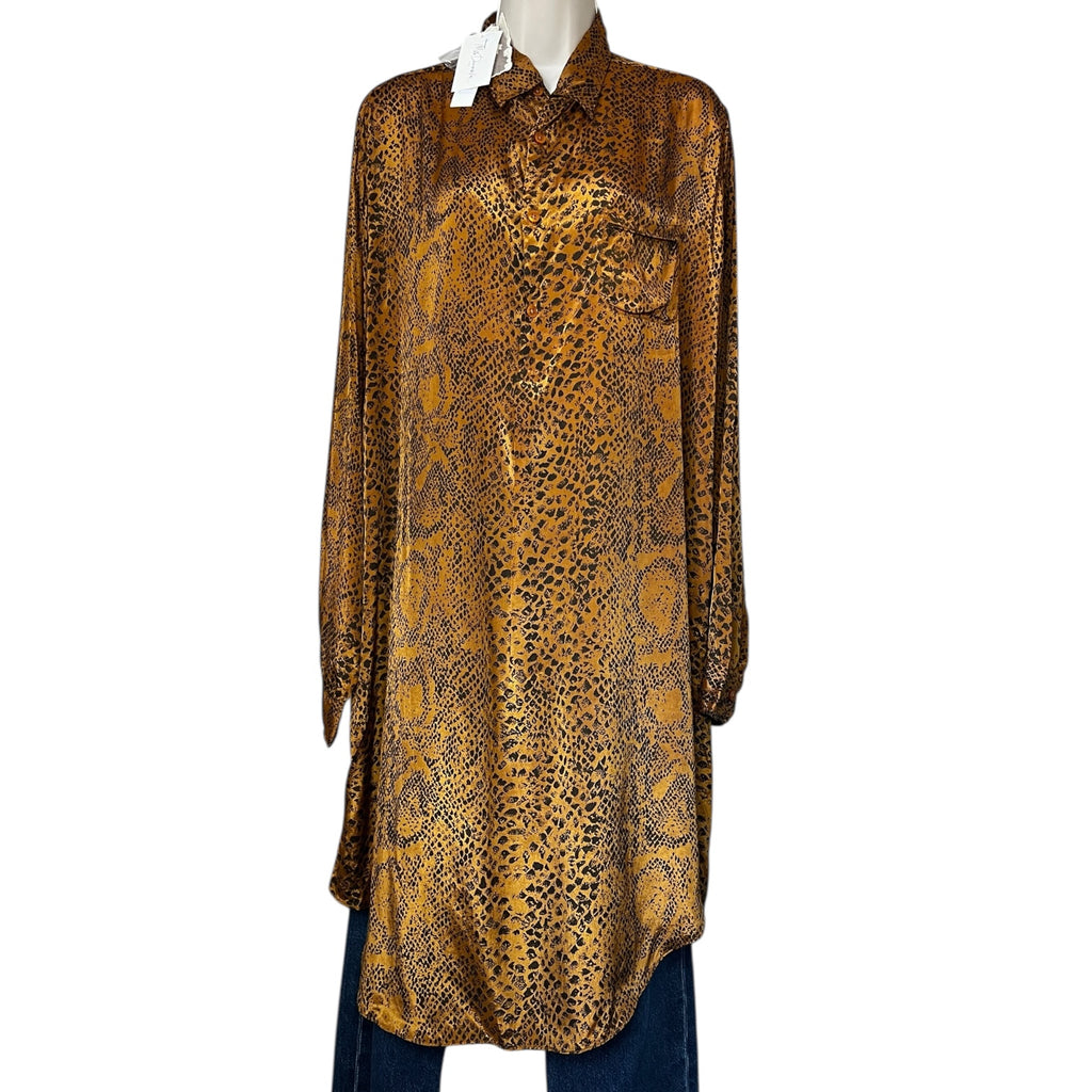 Mes Demoiselles Snake Print Kaftan Shirt Dress – FR38