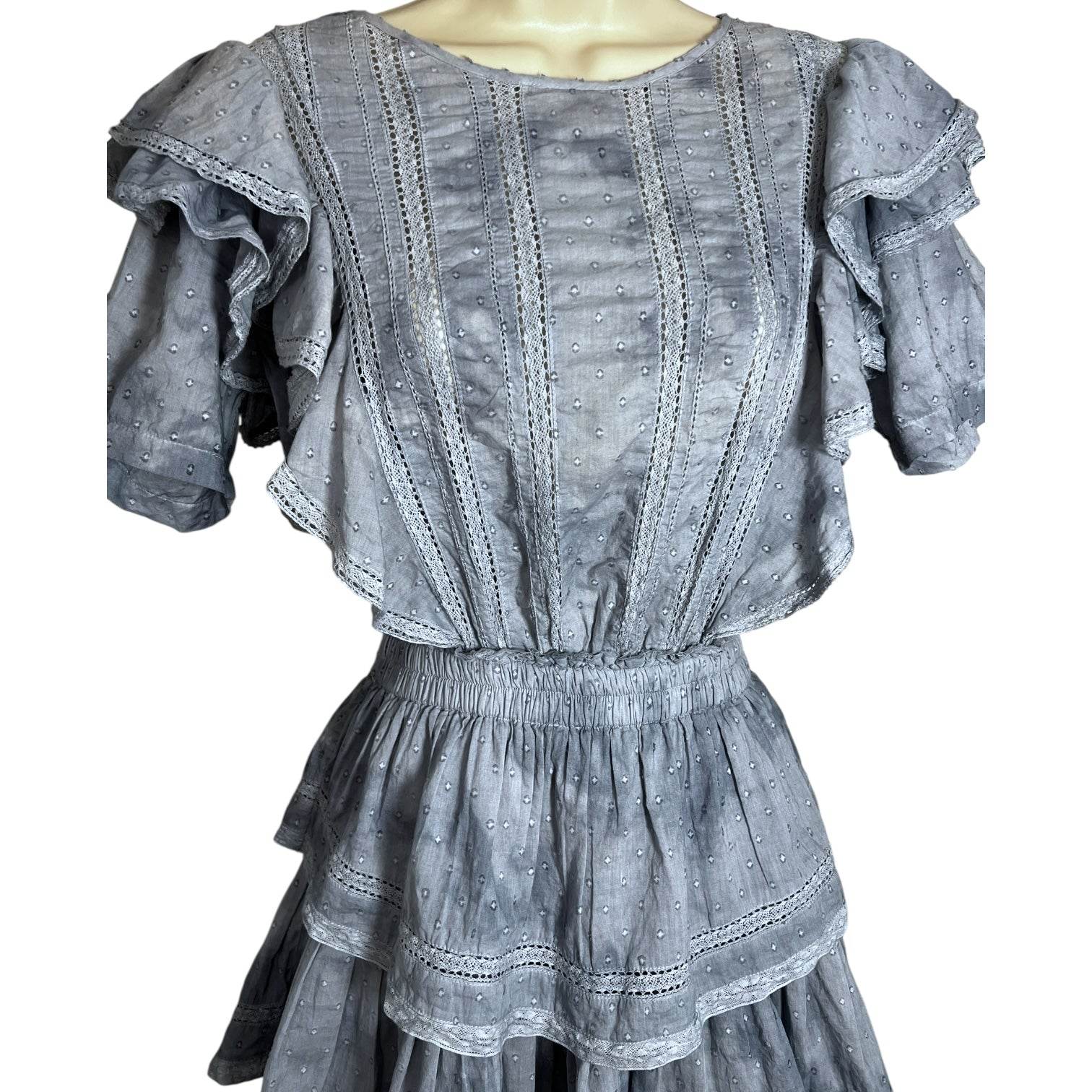 LoveShackFancy Natasha Tiered Mini Dress – M – pre-loved