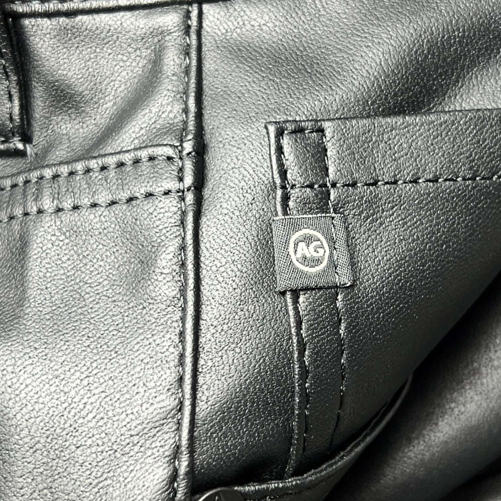 AG Adriano Goldschmied Alexxis Straight – Black Faux Leather Trousers, 26 – pre-loved