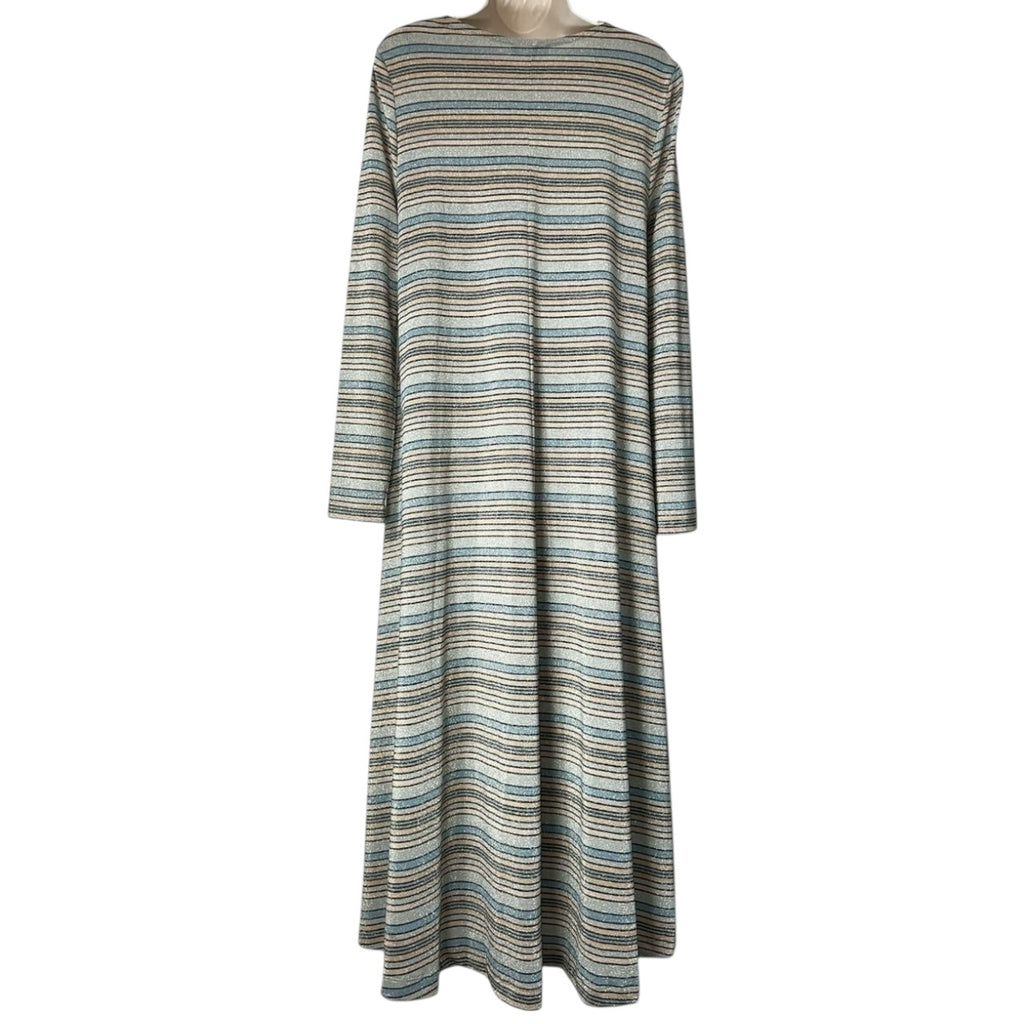 Stine Goya Metallic Stripe Relaxed Midi Dress – S – pre-loved