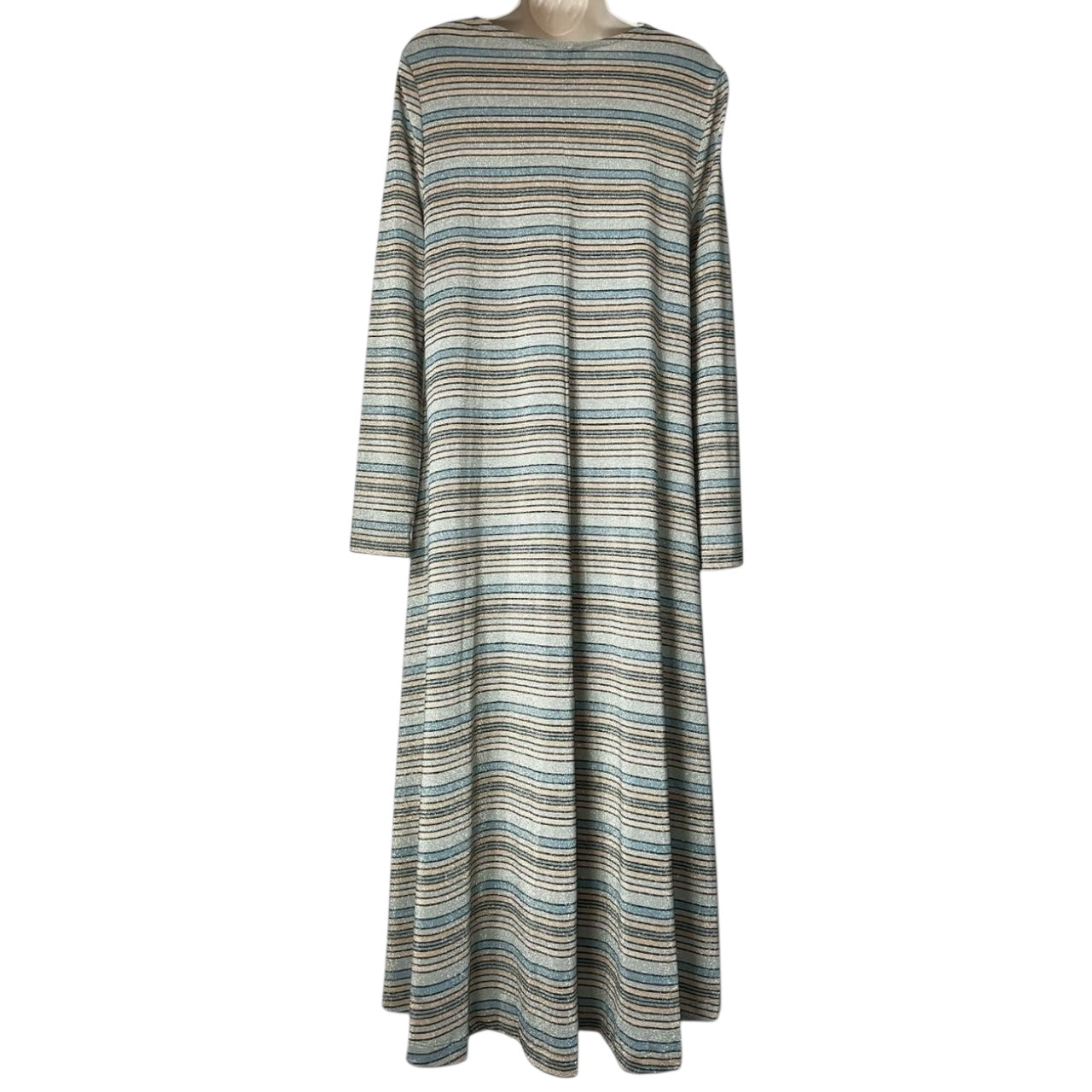 Stine Goya Metallic Stripe Relaxed Midi Dress – S – pre-loved