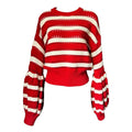 Self-Portrait Open-Knit Puff Sleeve Crop Jumper – L – pre-loved