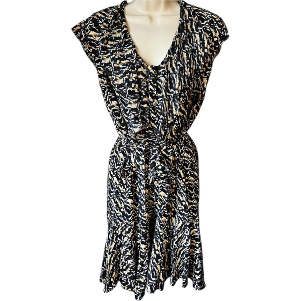 Saloni Silk Ruffle Button Mini Dress – UK8 – pre-loved