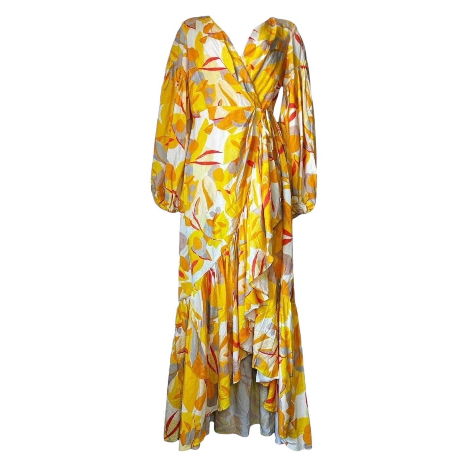 Acler Gallion Linen Wrap Maxi Dress – UK8