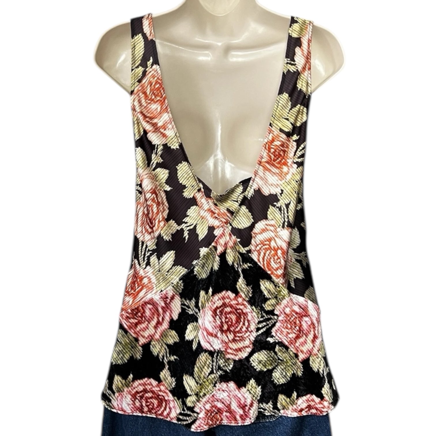 Paco Rabanne Sleeveless Velvet & Crepe Cami Top – FR36