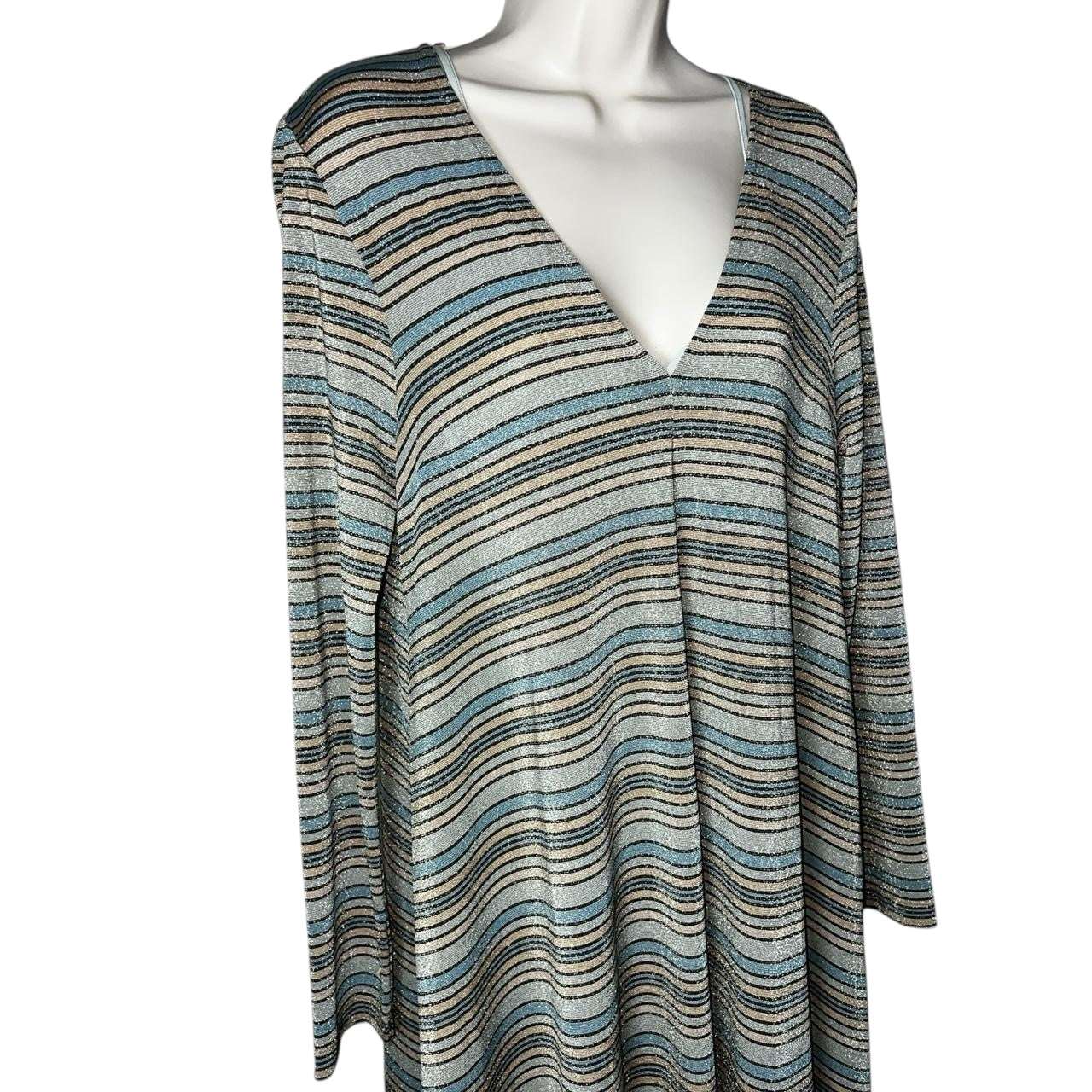 Stine Goya Metallic Stripe Relaxed Midi Dress – S – pre-loved