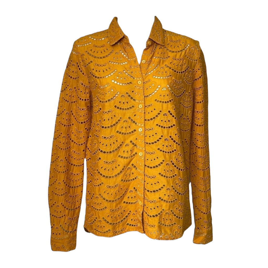Ba&sh Crochet Embroidered Cotton Shirt – Size 0 (UK6) – pre-loved