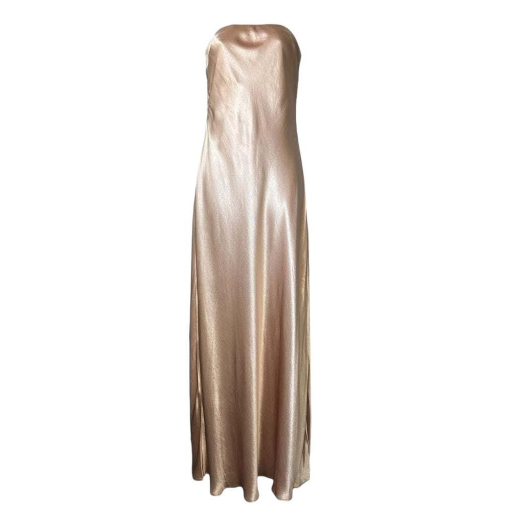 Bec + Bridge Moon Dance Strapless Bias-Cut Maxi Dress – Rose Gold, UK12 – pre-loved