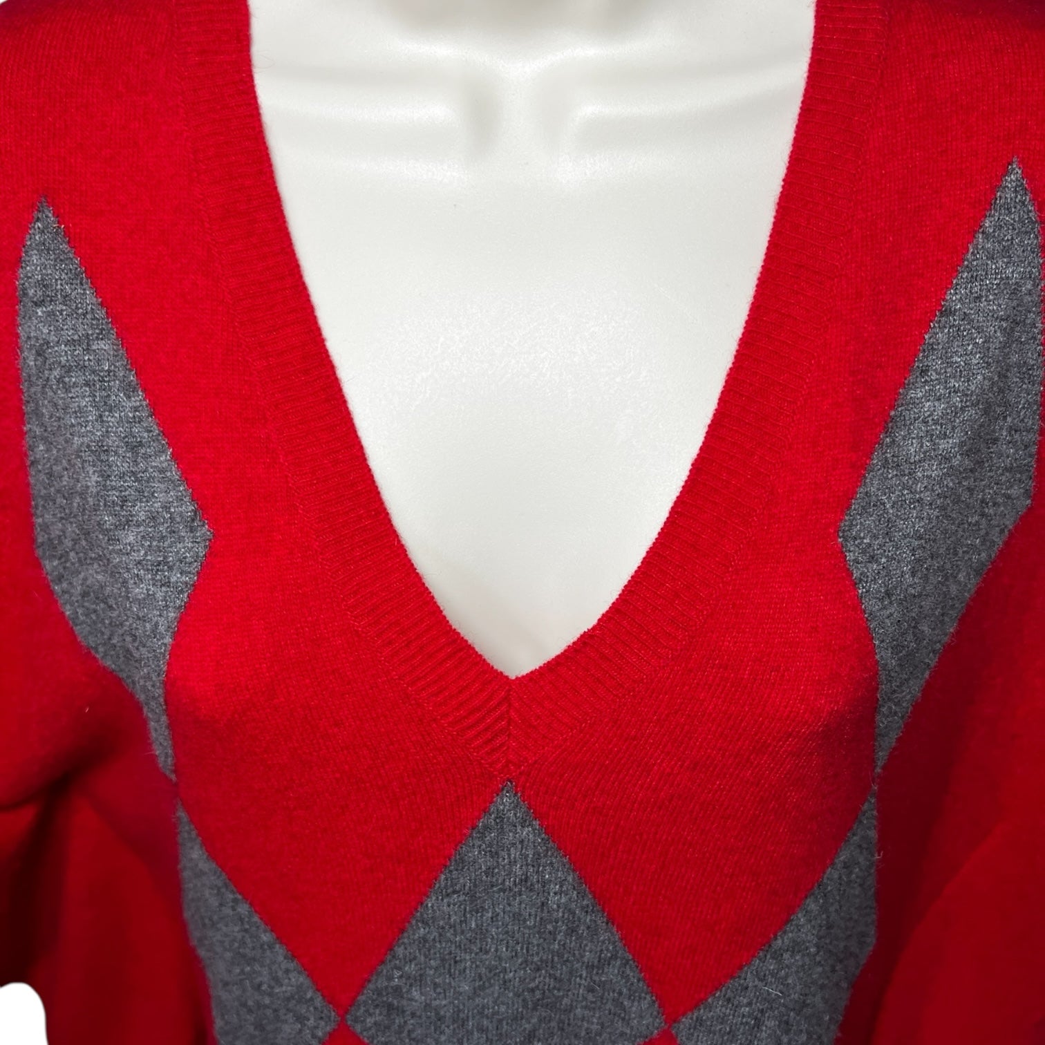 Vintage Moschino Cheap & Chic Argyle Knit Vest – Wool-Cashmere, UK10 – pre-loved